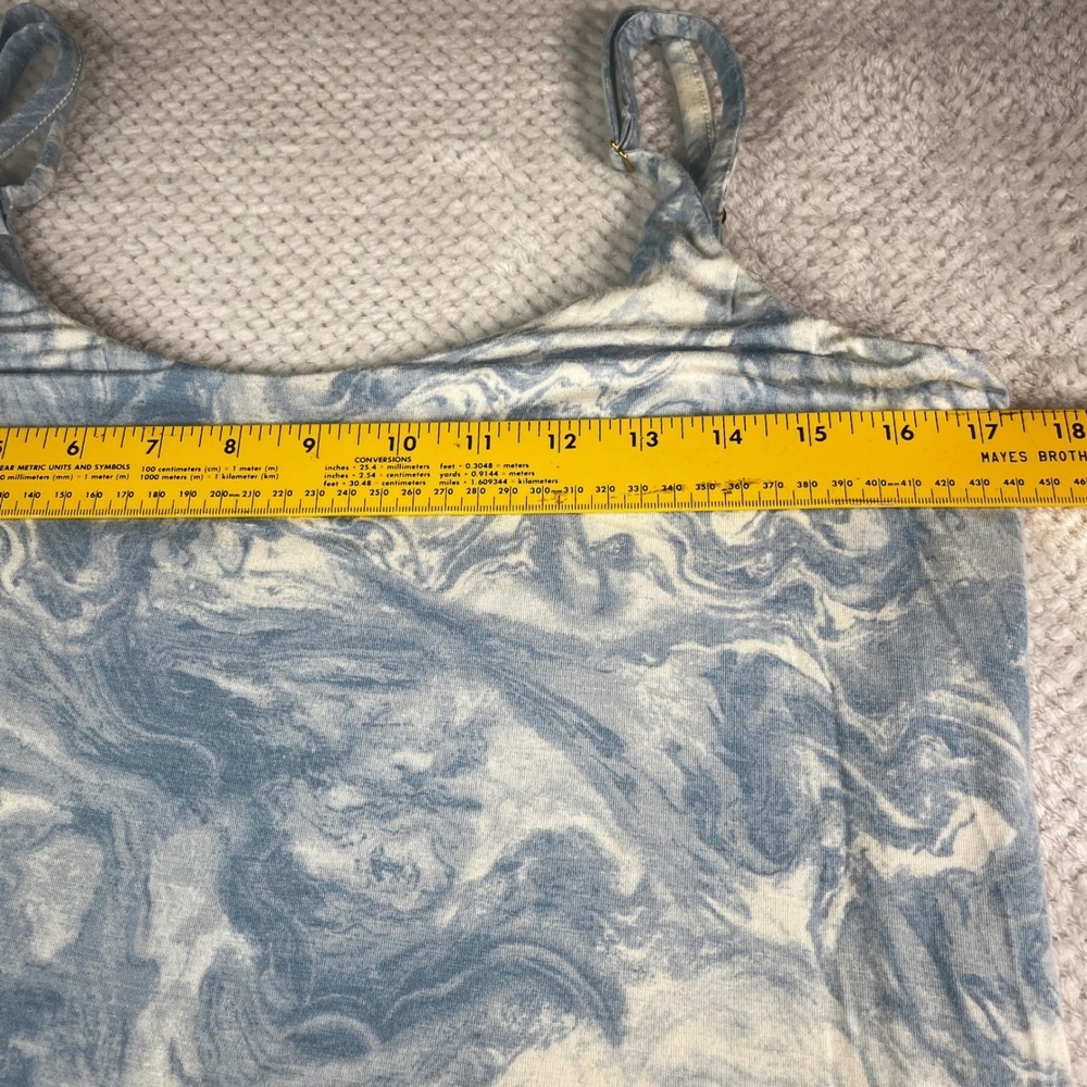 Soma Blue White Marble Swirl Print Chemise Nightgown Sleep Dress Womens Medium - Picture 2 of 7